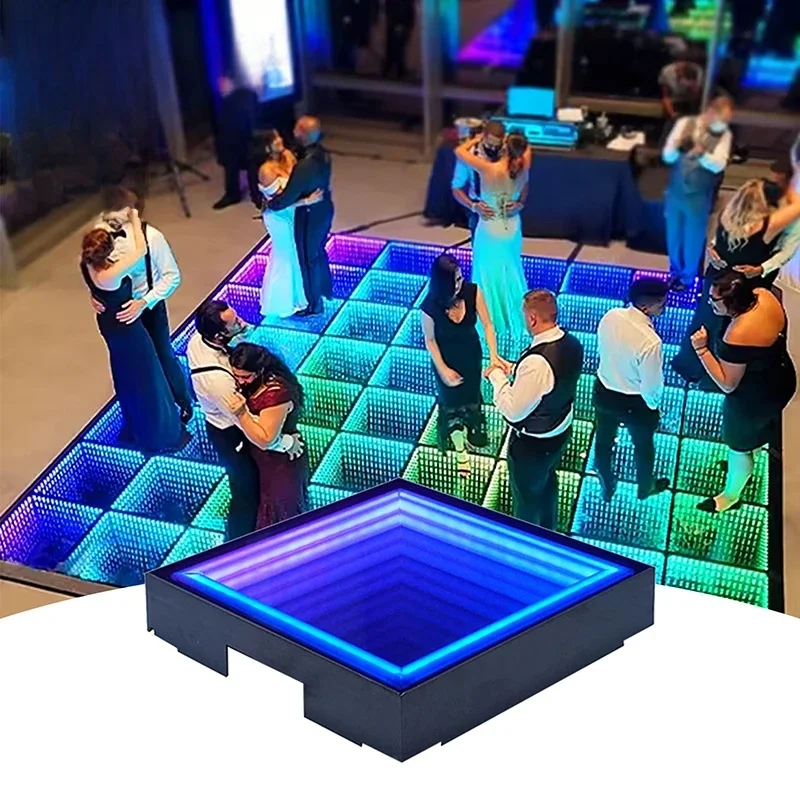 Bühne RGB 3D Spiegel Stehleuchte DMX Steuerung Professionelle LED Dance Effekt Panel Boden Fliesen Licht für DJ Disco Club Hochzeit Party