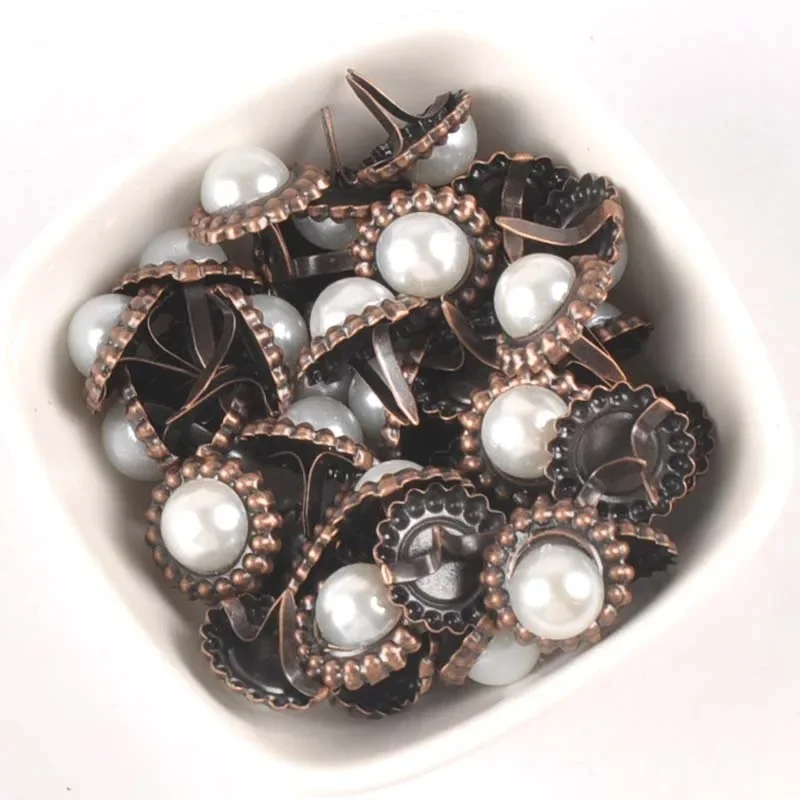 20 sztuk 15x16mm okrągłe perły Brads do scrapbookingu rzemiosło metalowe nity Brad buty Decor zdobienie DIY akcesoria c2583 — zdjęcie 2