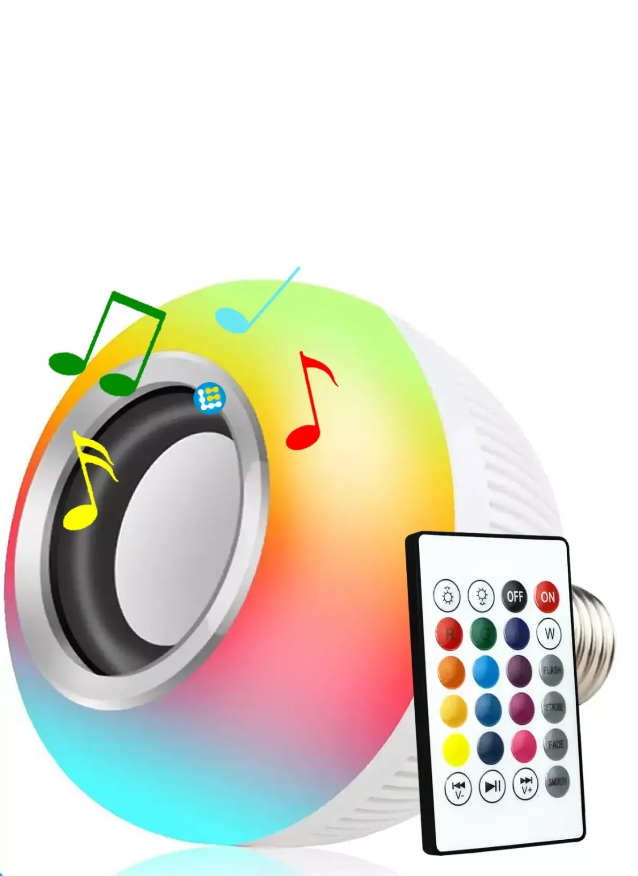 Lampada Musical Caixa De Som Bluetooth Led Rgb Com Controle