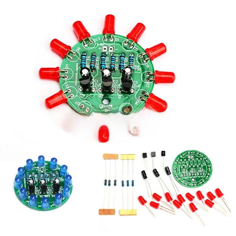 Okrągłe LED lampa wody zestaw do produkcji trioda oscylator DIY szkolenia umiejętności lutowania praktyki części — zdjęcie 2