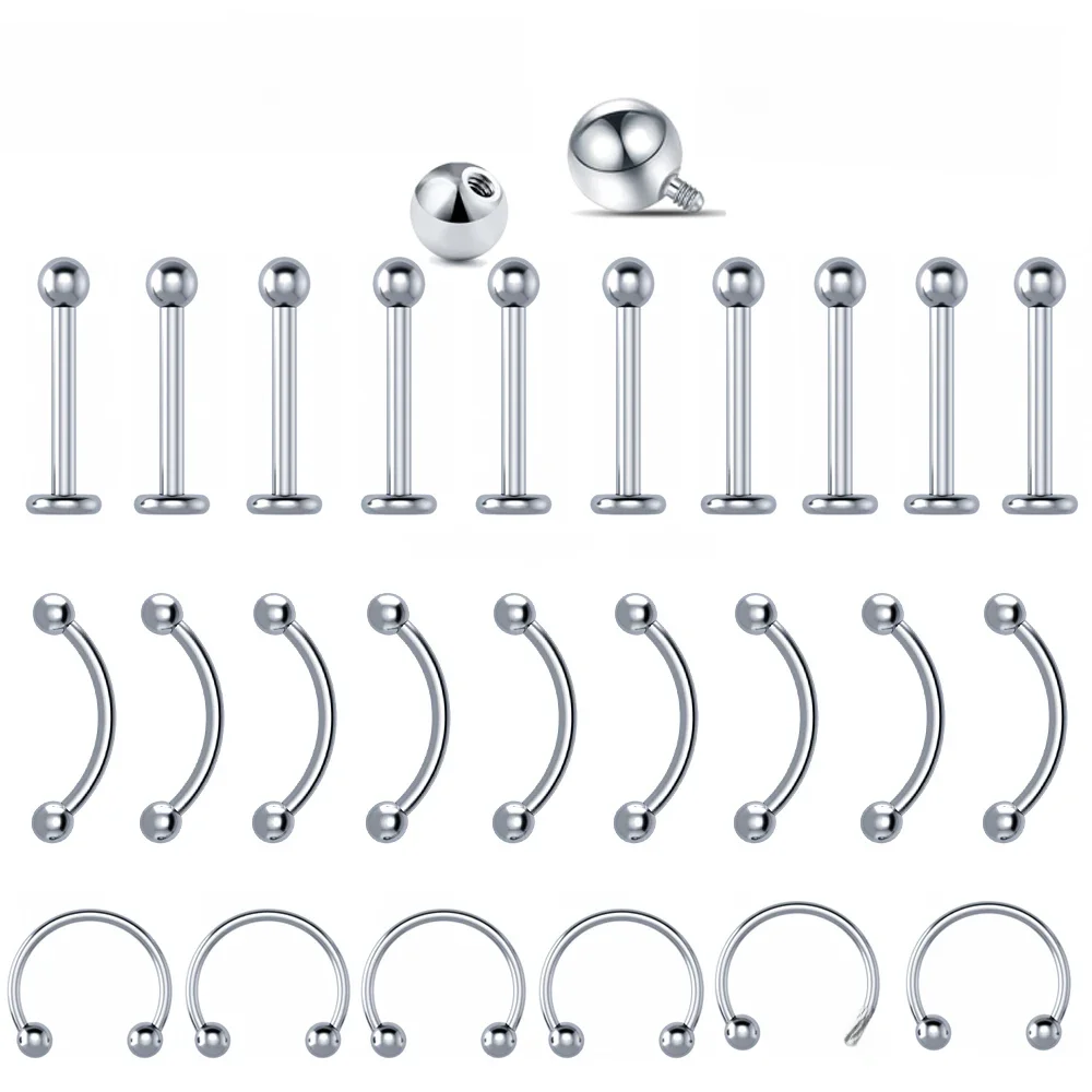 Groothandel 10 STKS Wenkbrauw Piercing Sieraden Labret Lip Stud G23 Titanium Septum Piercing Neusring C staaf Lichaam Sieraden Voor Vrouwen - afbeelding 2