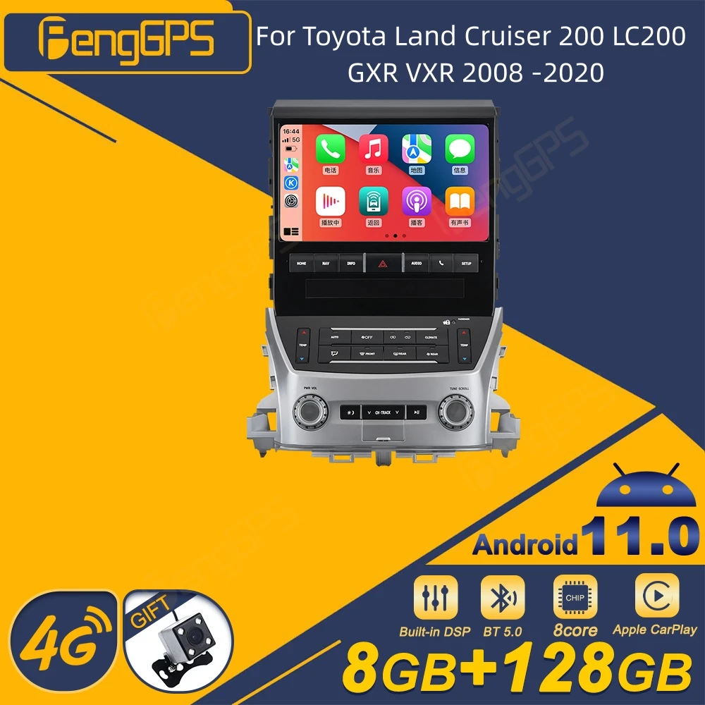 

For Toyota Land Cruiser 200 LC200 GXR VXR 2008 -2020 Android Car Radio 2Din Stereo Receiver Autoradio Multimedia Player GPS Navi