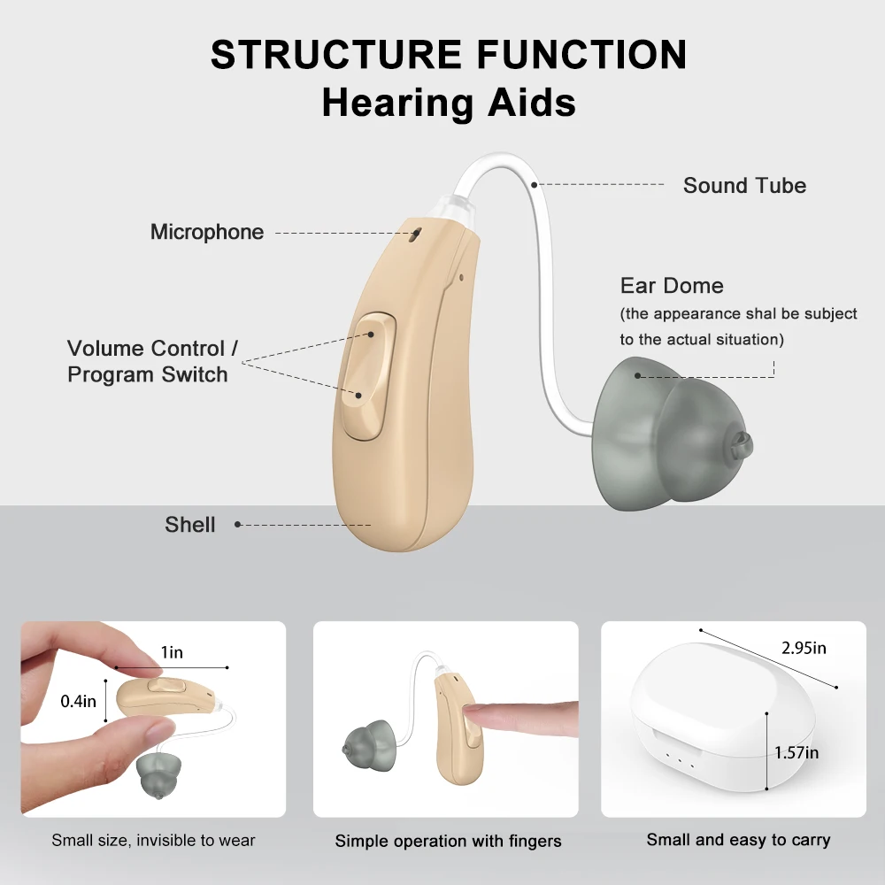 Rechargeable Hearing Aids 16 Channels Digital Hearing Aid For Deafness Professional Ear Aid Invisible Sound Amplifier Audifonos