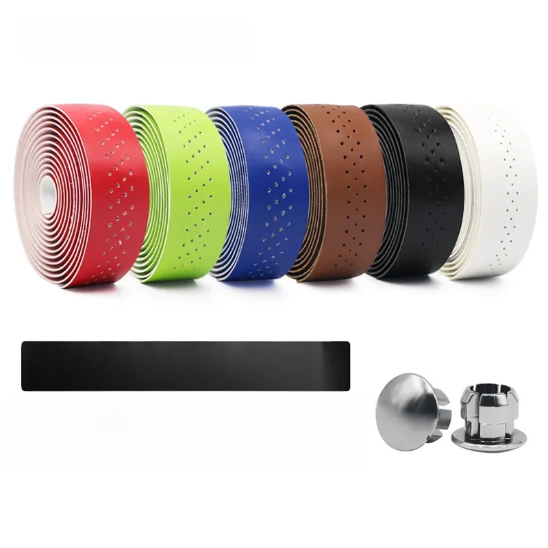 AliExpress riderace Road Bike Handlebar Tape PU Leather Perforated Bicycle Handlebar Fixed Gear Belt Retro Soft