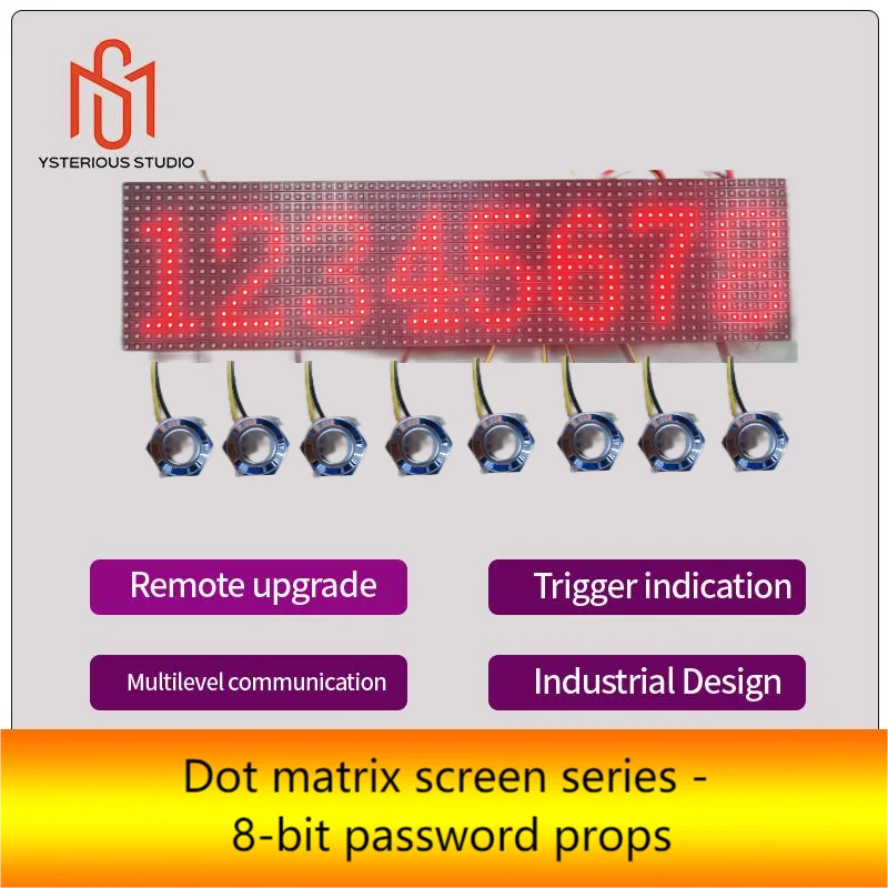 Secret room escape prop mechanism Lattice screen Button Digital password Unlock Light up 1987 Show password escape room