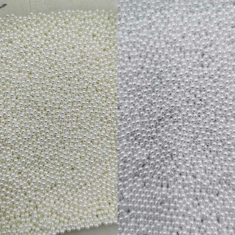 Perles rondes abs sans trou, 1/1.2/1.5/2mm, ornements pour nail art, accessoires décoratifs, imitation perle ABS de haute qualité