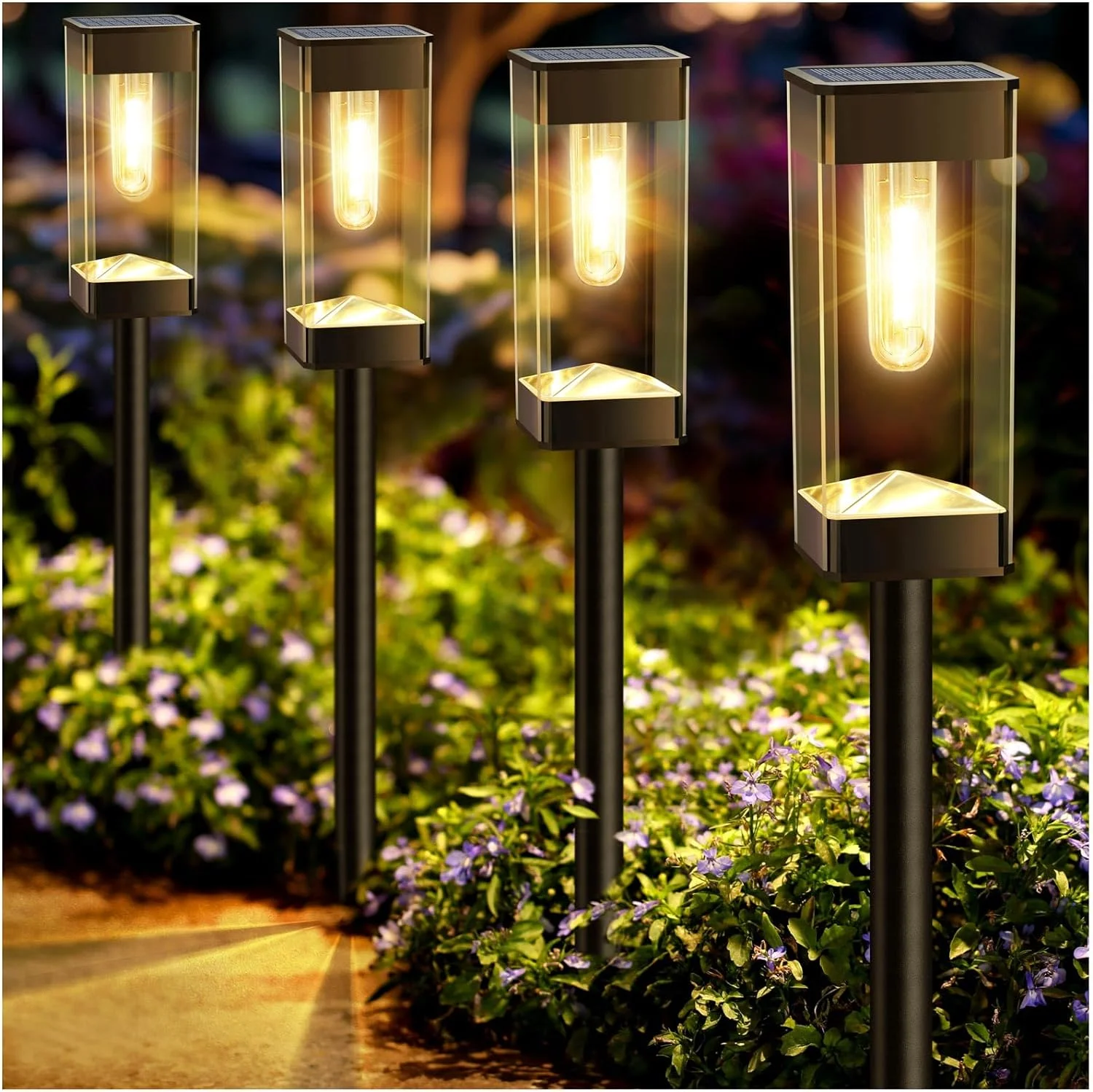 

Outdoor solar landscape lights, courtyard square lawn lights, garden floor mounted lights, Waterproof and warm white