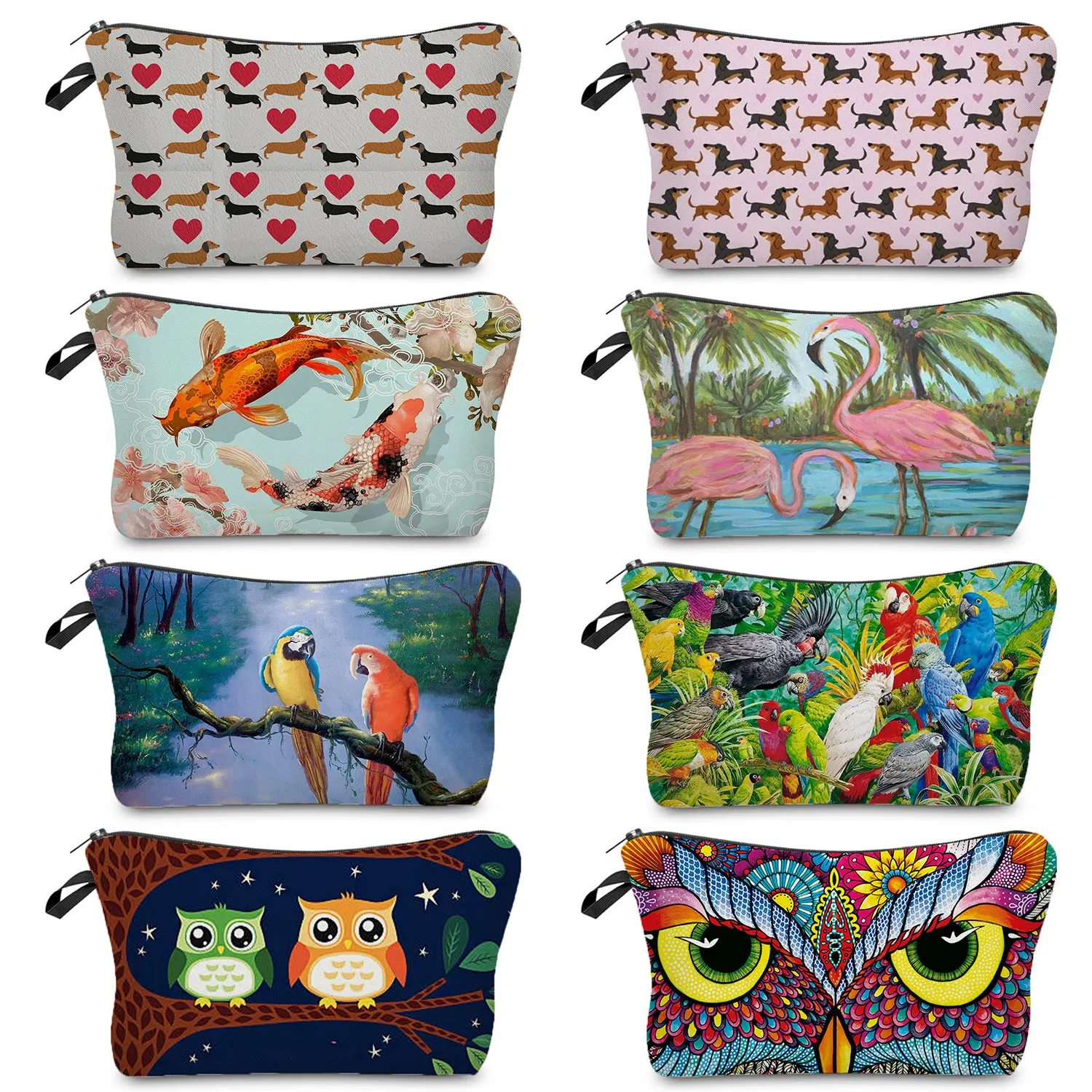 

Travel Organizer Portable Pencil Cases Series Cute Cosmetic Bags For Women Cat And Dog Print Makeup Pouch Hot Selling Animal