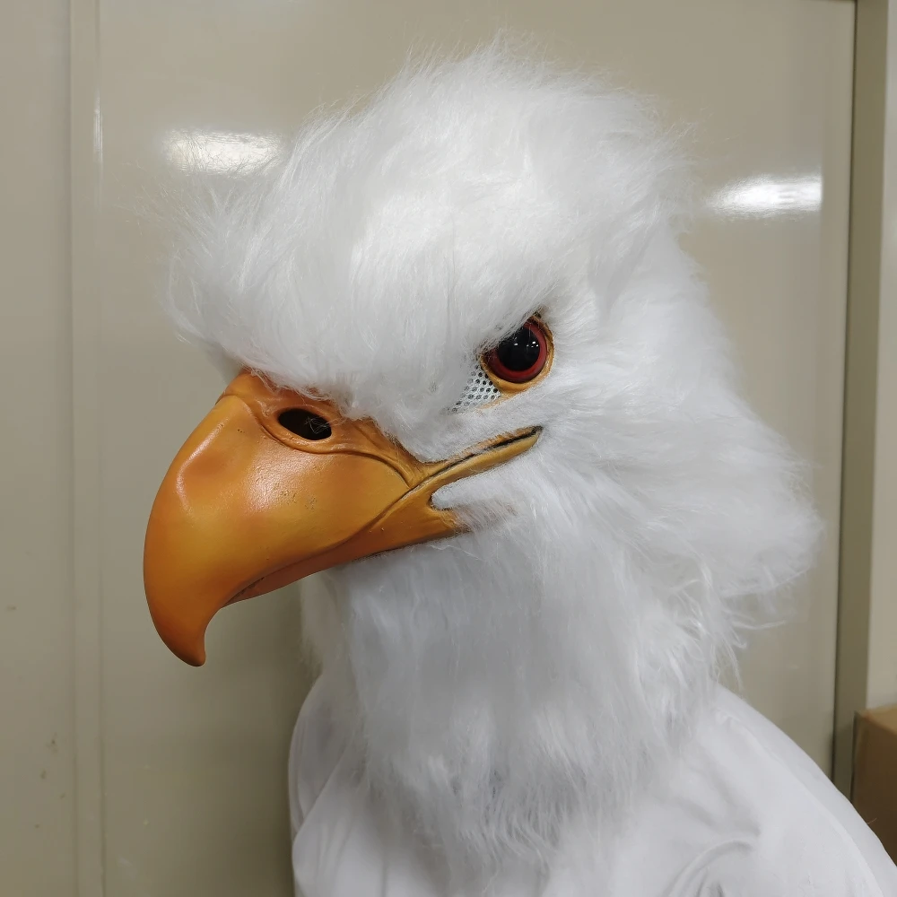 White Eagle Mask Adorable Animal Full-Head Mask Halloween Carnival Party Prop Cosplay Costume Accessories For Stage Performances
