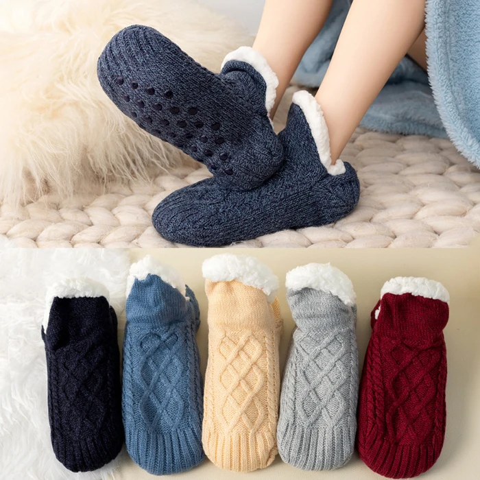 Thick women's sleeping socks fever machine warm fleece winter socks anti-slip pregnant women hand and foot cold room god