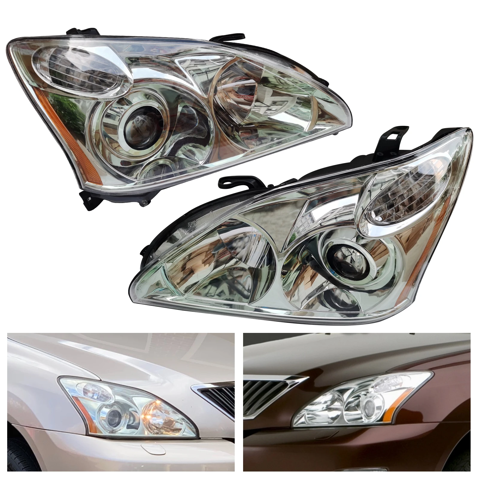 For 2004 - 2009 Lexus RX330 RX350 RX400h Headlight, Left Headlight, Left Driver Side Headlight Front, Left Direct Replacement