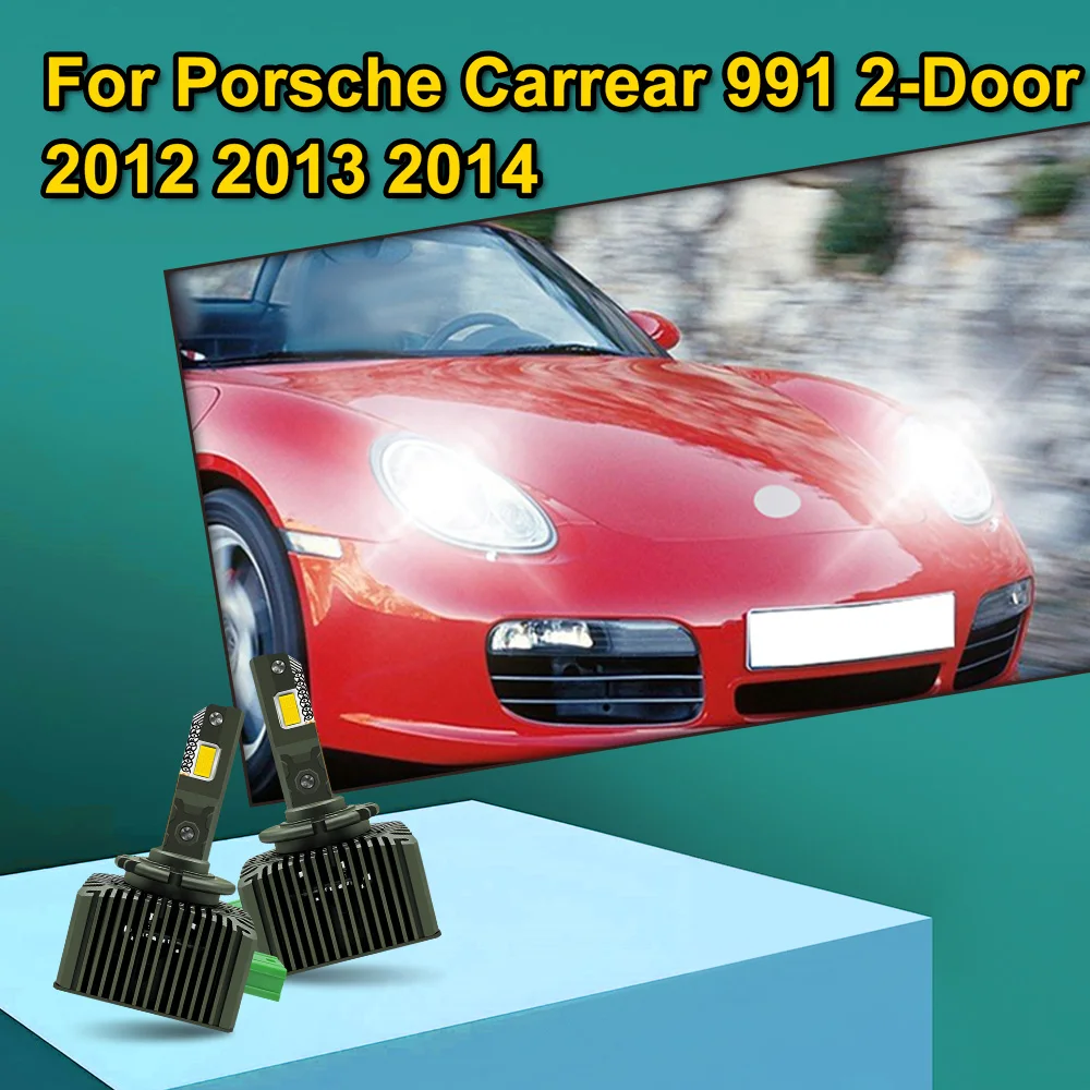 

2 светодиодные автомобильные фары для Porsche Carrear 991 2-дверные 2012 2013 2014 Canbus 30000LM D3S D3R Лампы 110 Вт Двусторонние лампы высокой мощности
