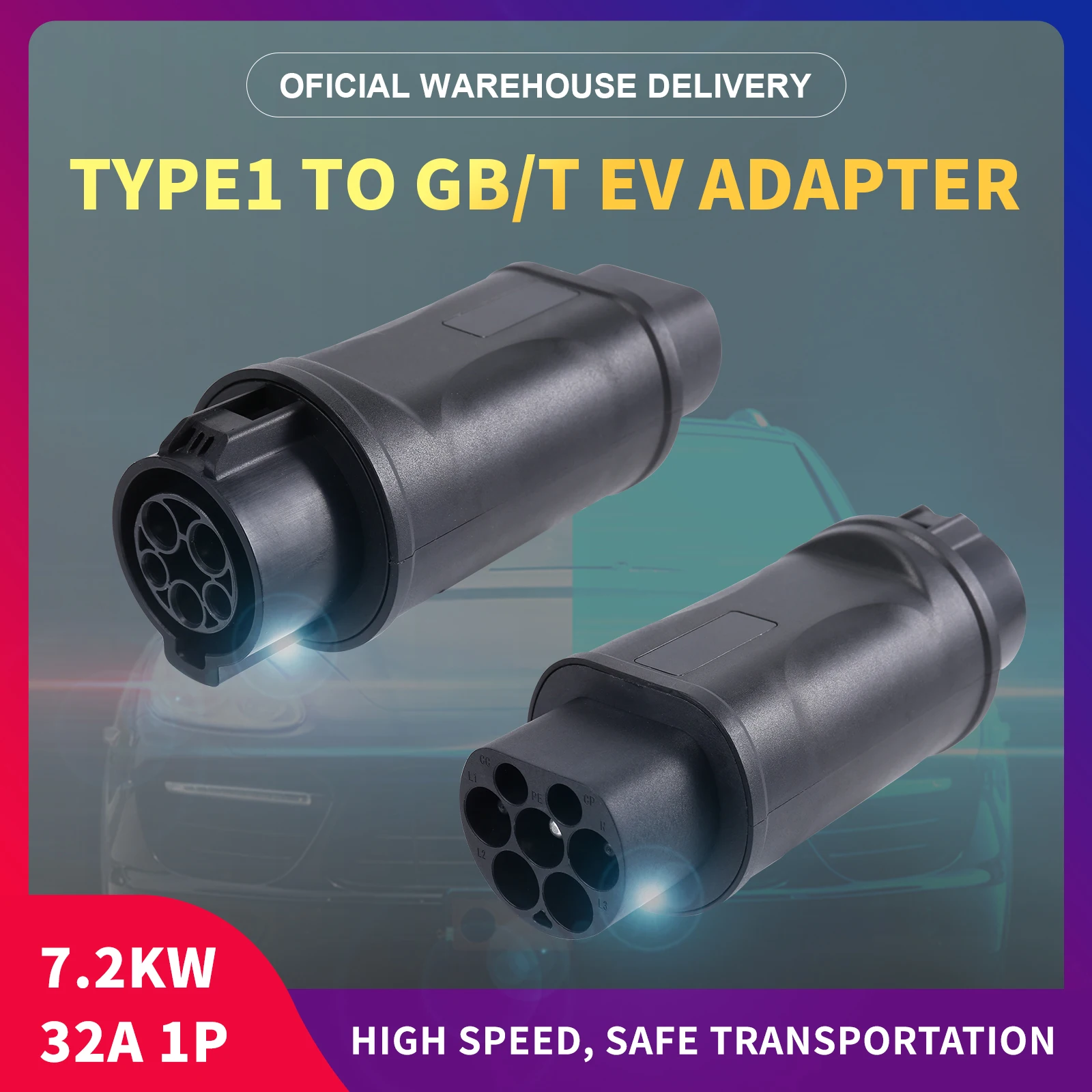 Electric Vehicle Charging Connector Type 1 to GBT J1772 EV Adapter Type 1 Use For Chinese Standard Car VW ID 4 EVSE Charger