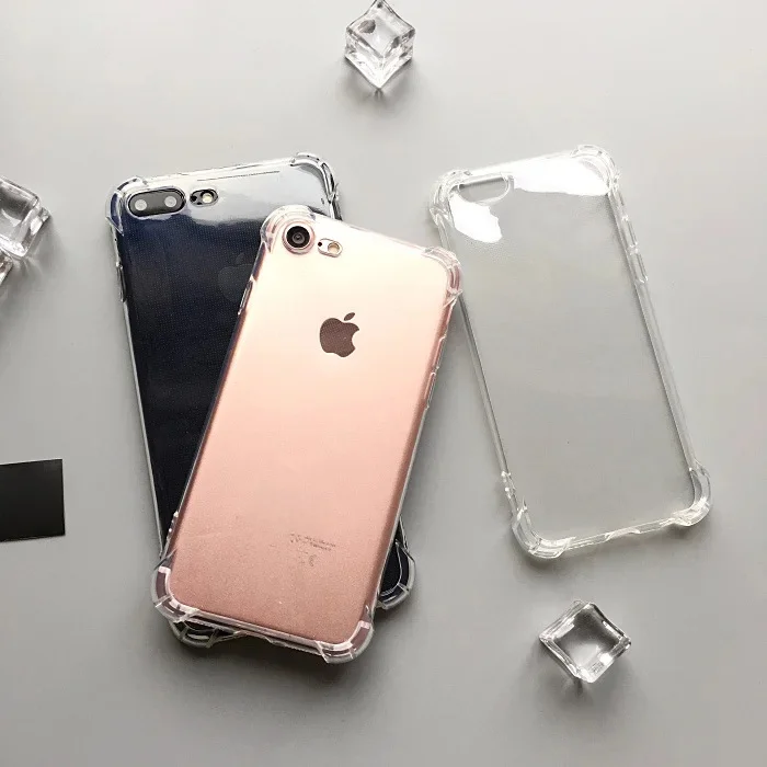 Klare, weiche TPU-Hülle für iPhone 5 5S 6S 6 7 8 Plus X XR XS 11 12 13 14 Pro Max SE 2020 Klopfsichere, sturzsichere Schutzhülle