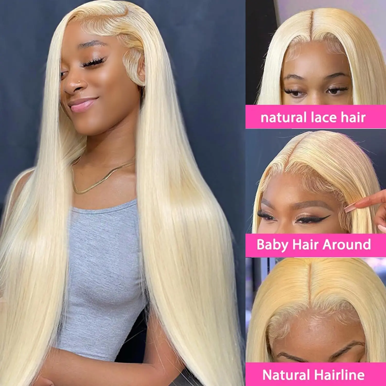 30 inch 613 Hd Lace Frontal Wig Straight 13X6 Blonde Lace Front Wig Human Hair 613 Blonde Lace Front Wig Human Hair 100%