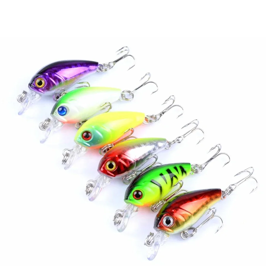 6 sztuk twarde/fałszywe/sztuczne/korba przynęty Mini Crankbait/Carp Fishing Lure zestawy 4.5cm 4g pływające woblery Minnow dla szczupaka/ryby/bas — zdjęcie 2