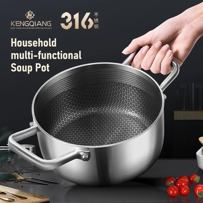 Best Selling Honeycomb Non Stick Cooking Pot Soup Pot Stainless Steel 316 for Induction Cooker/Gas Stove