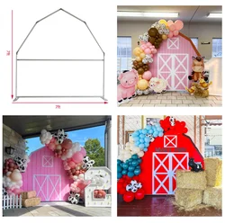 Aluminum Alloy Material Birthday Baby Shower Party Decoration Farm Barn Arch Backdrop Frame Stand Cover