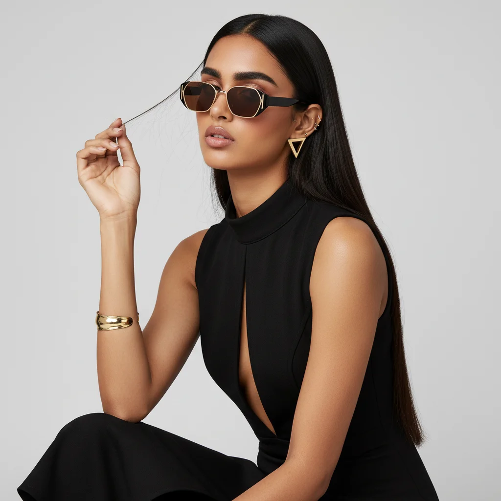 Langlebige Damen-Sonnenbrille mit flexiblem Metallrahmen und weichen, nicht klemmenden Bügeln. Stilvolles, unverwechselbares Design.