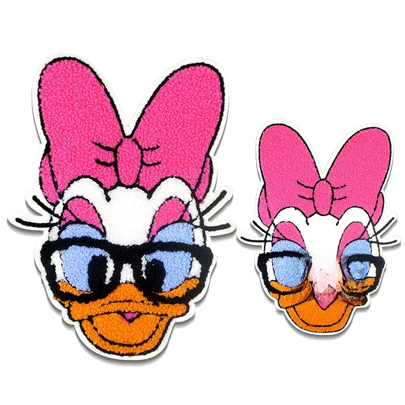 Patchs brodés en chenille Disney Daisy Duck pour vêtements, appliques à coudre, patchs à coller