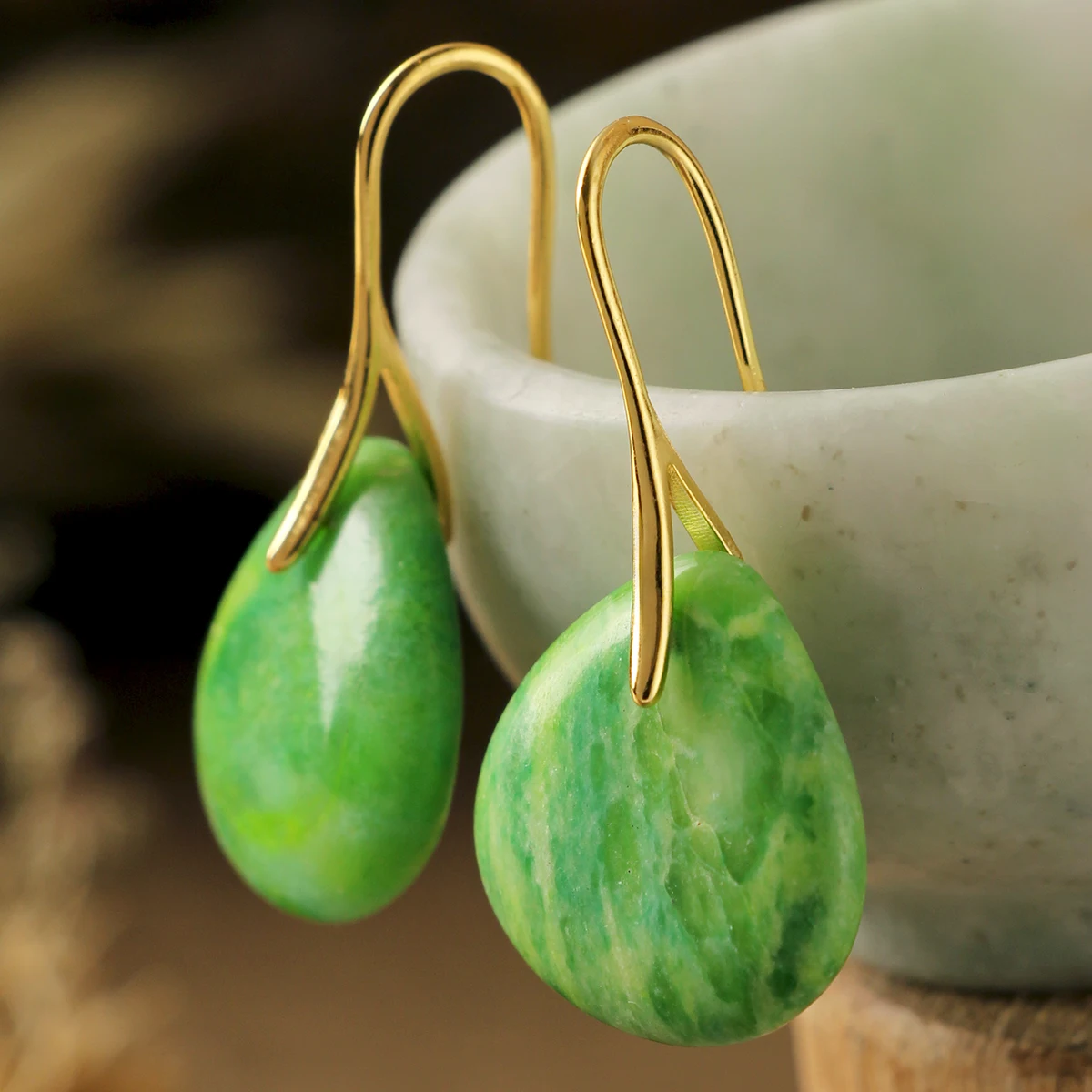 Farbige, kurze Wassertropfen-Ohrringe aus Imperial Stone für Damen, Bohemian-Stil für Frühling/Sommer, Strand-Stil, Muttertagsgeschenke – Detail 13