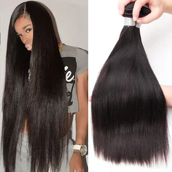 12A 10A Straight Brazilian Hair Weave Human Hair Bundles weave Straight Bundles 30 32 Inch Bundles Remy Hair Extensions tissage