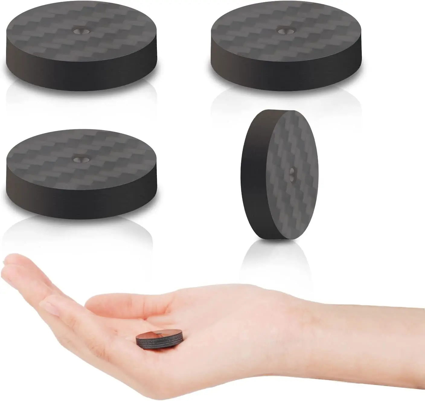 

High-End Black/Silver Carbon Fiber Speaker Isolation Spikes Base Pads Speaker Feet for Speaker Amplifer DAC