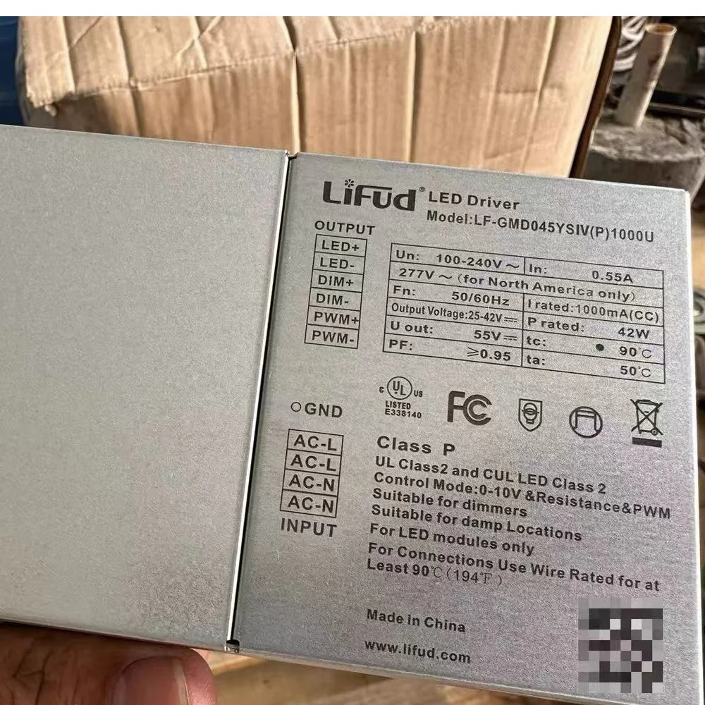 

0-10V PWM UL 40W Dimmer Lifud Panel Light Transformer 1000mA LF-GMD045YSIV(P) 1000u Dimmable