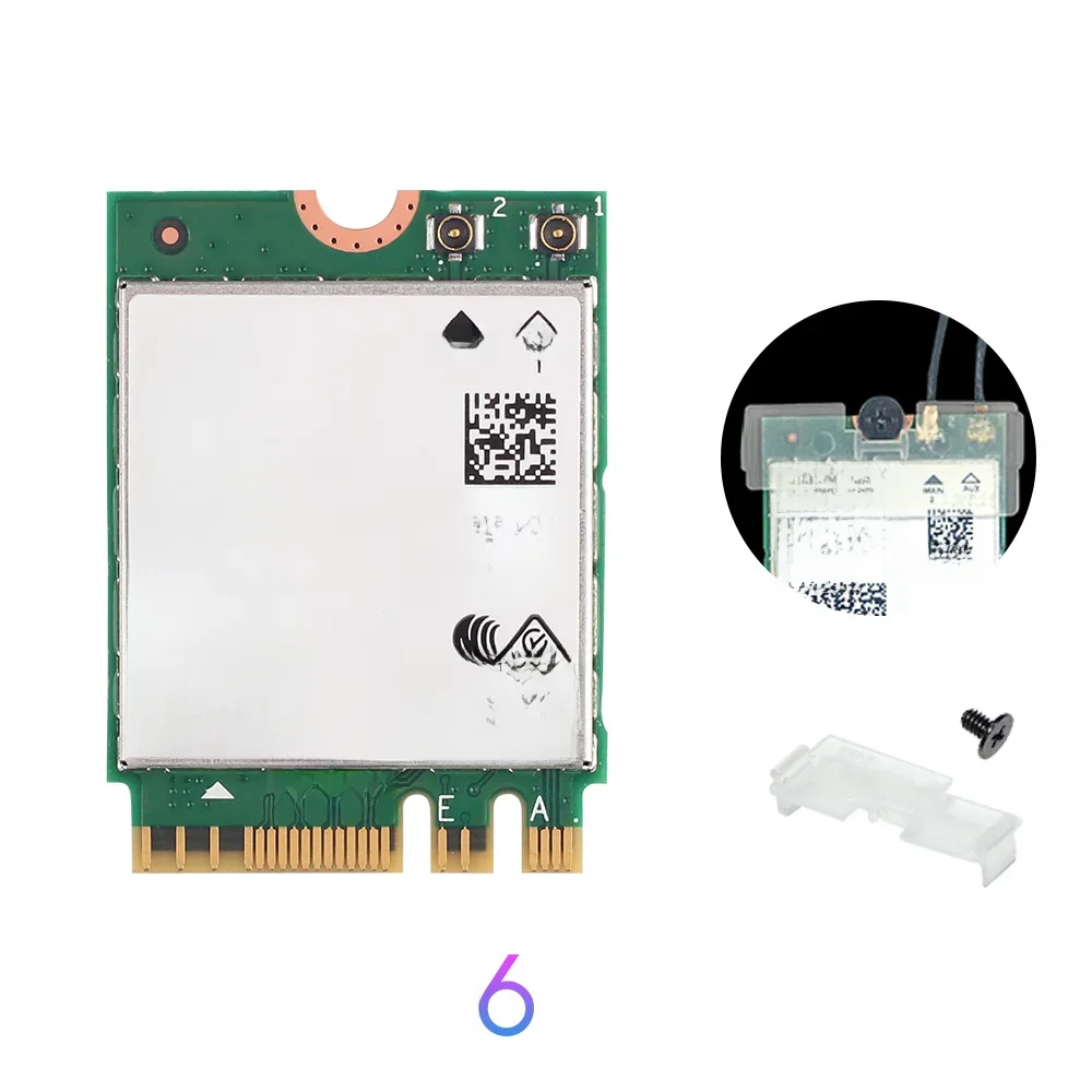Dwuzakresowy WiFi 6 Intel AX200 2974Mbps Bluetooth 5.2 WiFi 6E AX210 Wireless M.2 802.11ax MU-MIMO NGFF Laptop Wlan WiFi Card Win10 — zdjęcie produktu 7