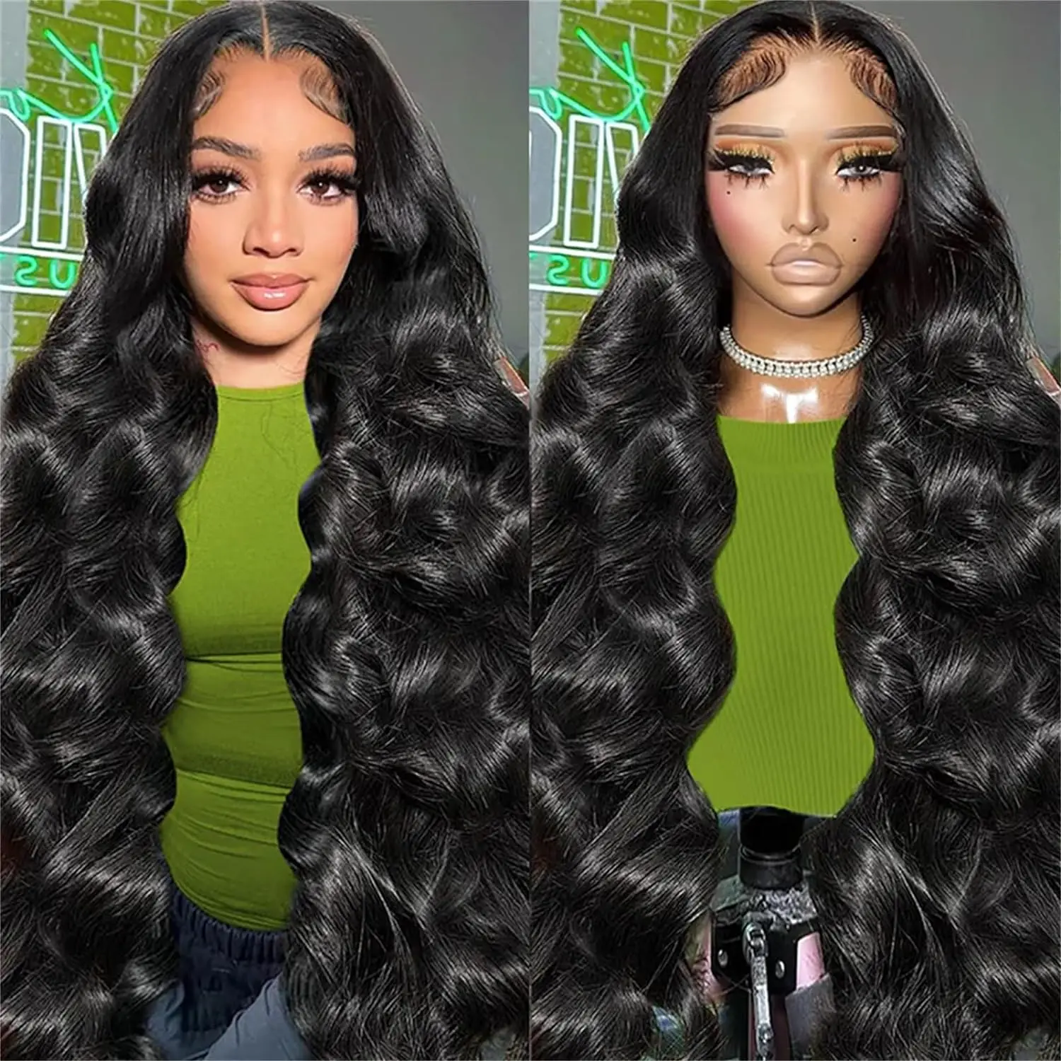 Perruque Lace Front Wig Body Wave Naturelle, Cheveux Humains, 13x4, Pre-Plucked, Baby Hair, Transparent, Densité 180%, pour Femme Africaine