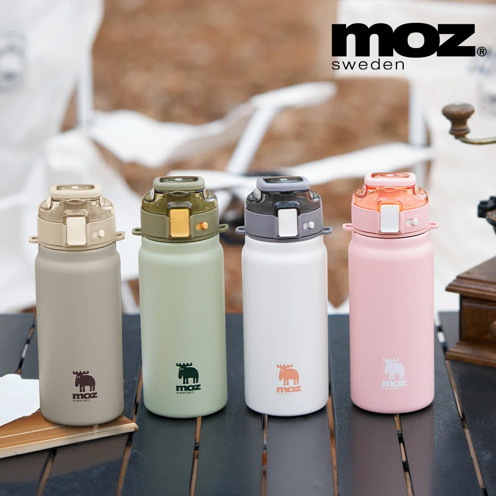 [MOZ Sweden] 316 Antibacterial Sten One-touch Handle Tempering Cold Bottle straws Elementary Student Tumbler Water Bottle 600ml