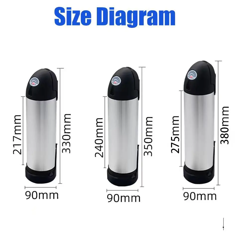 

Water Bottle Ebike Battery 36V 8Ah 10Ah 11.6Ah 14Ah Batteria Replace Upgrade lithium ion Battery with Charger 250w 500w 350w