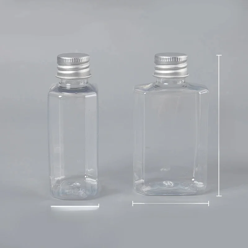 AfricBottle-Tube transparent en l'horloge avec bouchon à vis en aluminium, récipient cosmétique, voyage, portable, crème de gratitude, 80ml, 5/10 pièces