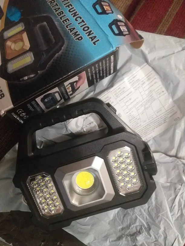High Power Led Flashlights Rechargeable Camping Work Light Multi Functional Portable Light Solar Charging 6 Lighting Modes ﻿ photo review