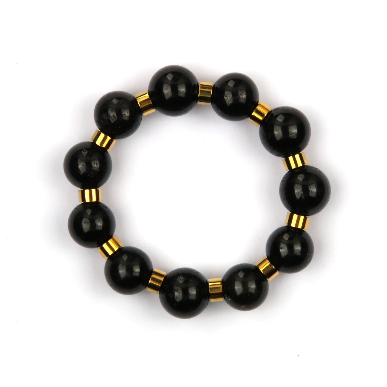 

Black Tourmaline Protection Bracelet | 14mm Energy Shield | Unisex Healing Crystal for Grounding & Strength