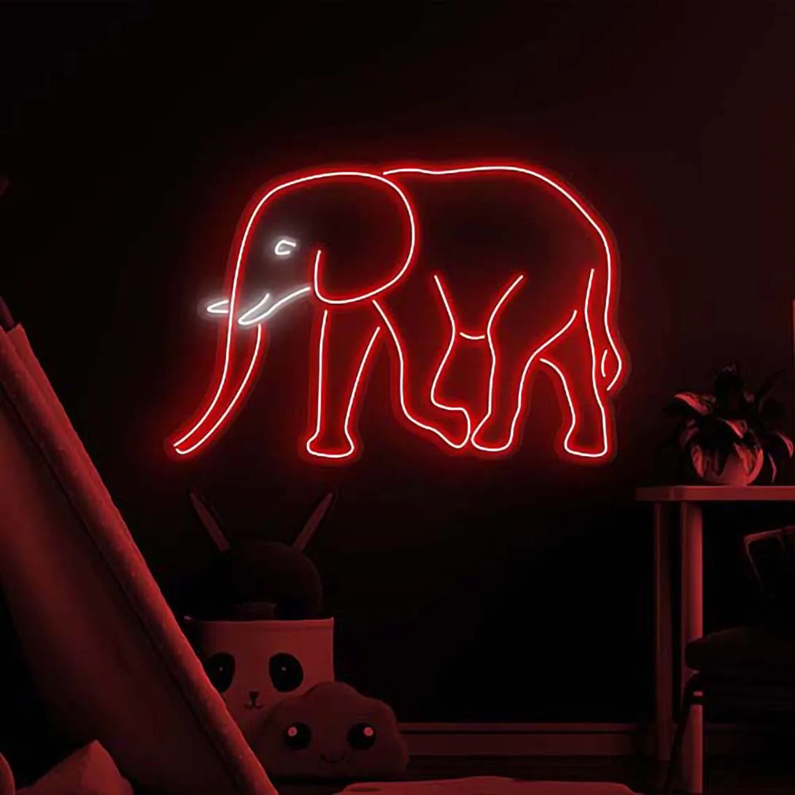 

Elephant Neon Sign Animal Elephant Neon Home Wall Decor Zoo Kids Room Decor