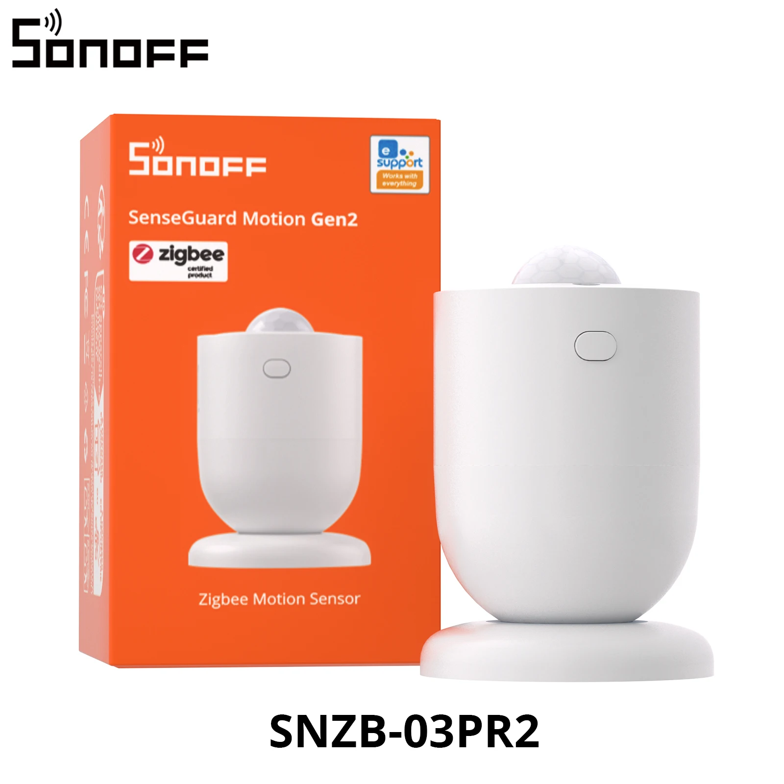 SONOFF SNZB-03PR2 SenseGuard Bewegungssensor Gen2 mit Zigbee, PIR-Bewegungserkennung und Lichtsensor, kompatibel mit Apple Home über Matter