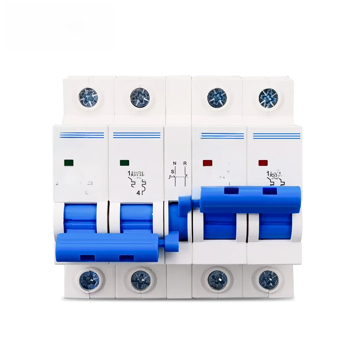 2P + 2P MTS TOMZN AC double puissance commutateur de transfert manuel disjoncteur MCB 50HZ/60HZ