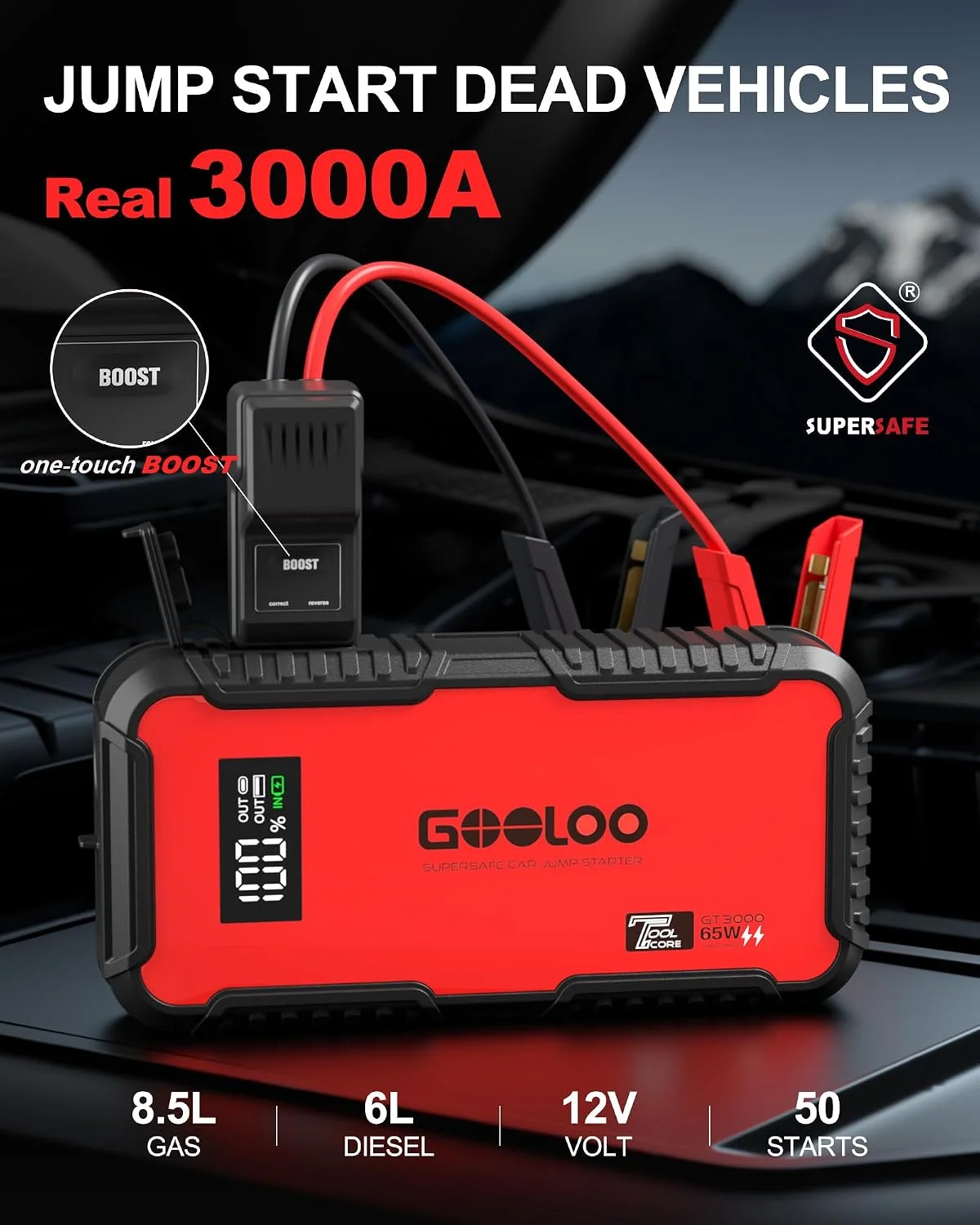 GOOLOO GT3000 Jump Starter & A3 Jump Starter with Air Compressor