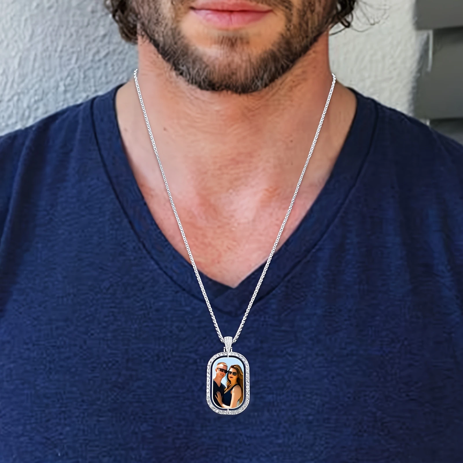 

Custom Photo Memory Necklace Personalized Picture Pendant Gift for Men Women Lovers Couple Daily Wear Jewelry