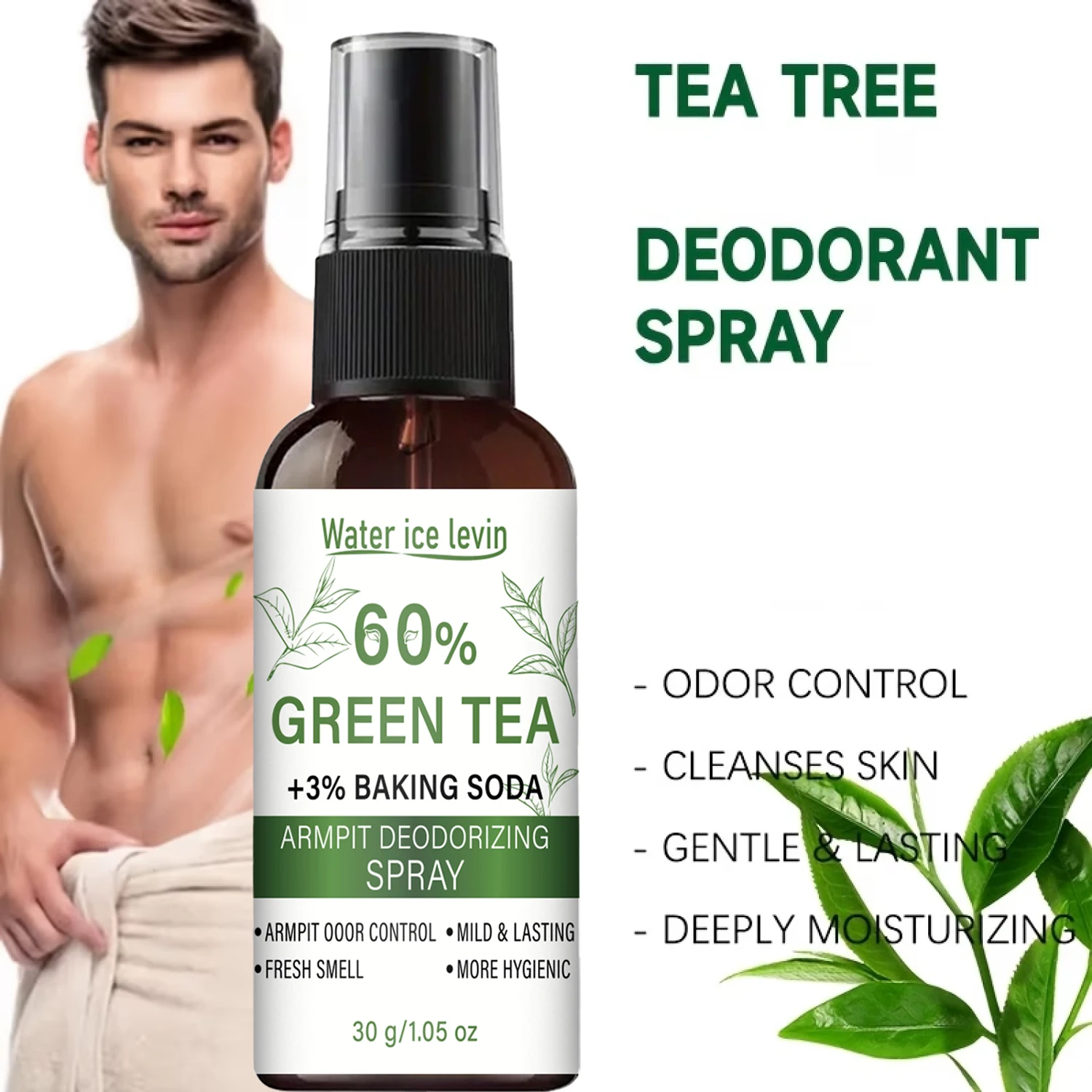 Water Ice Levin Summer Orange Deodorant Cream 50g Alcohol‑Free Natural Gentle Formula Refreshing Body Skin Care Product