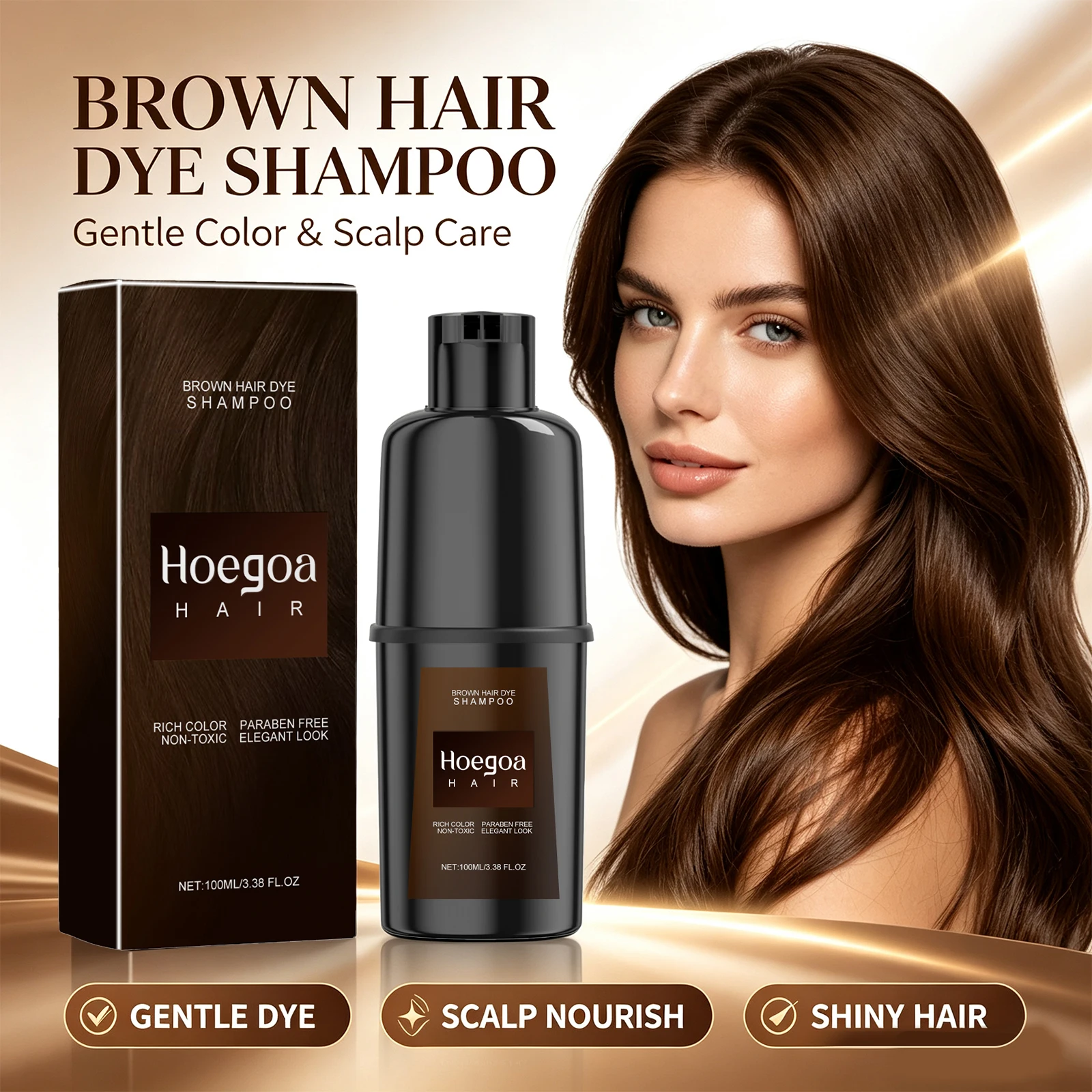 4 Color Hair Dye Shampoo Ginseng Root Extract Nourish Scalp Strengthen Strands Deep Moisturize Long Lasting Vibrant Smoothing Hair Color Shampoo