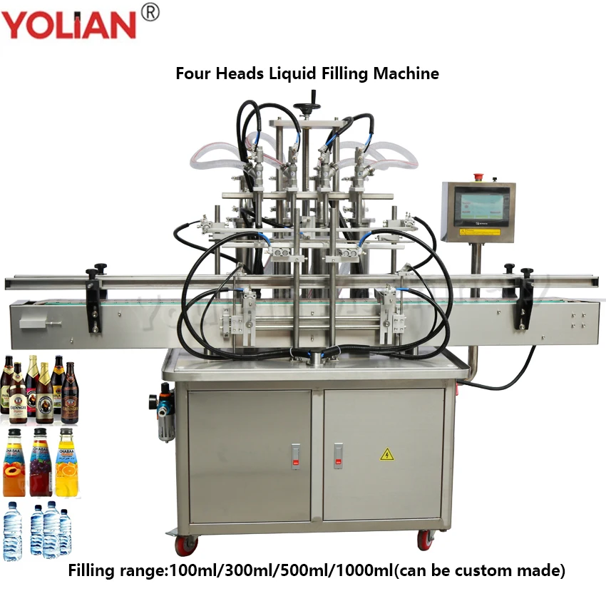 Full Automatic Piston Liquid Quantitative Filler 100ml 500ml 1000ml Liquid Filling Machine Water Oil Juice Drink Beverages