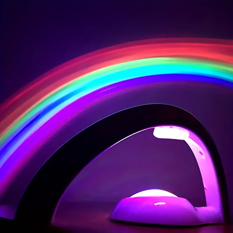 LED Colorido Rainbow Night Light, Lâmpada Romântica Do Projetor Do Céu, Decoração Do Quarto De Casa