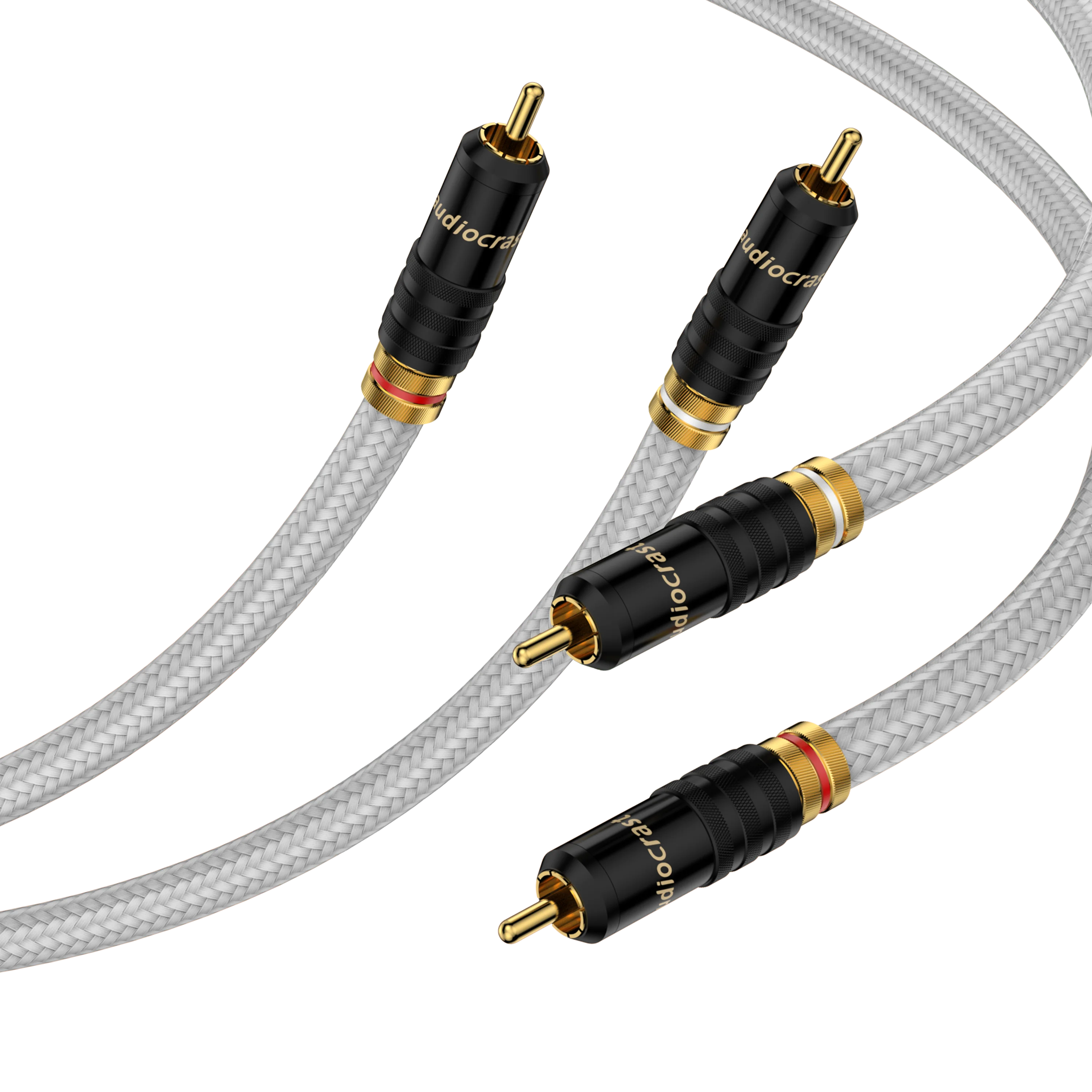 Pair RCA audio interconnect cable with Gold plated RCA plug