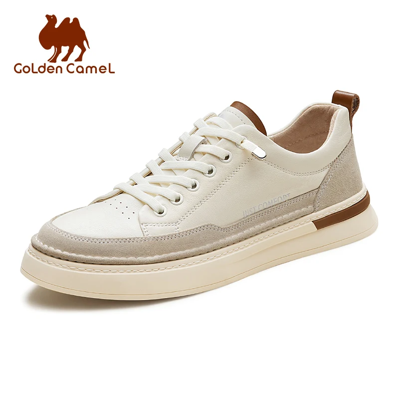 GOLDEN CAMEL Men Shoes Genuiue Leather Skateboarding Shoes White Retro Male Sneakers Casual Sports Shoes for Men 2024 Summer