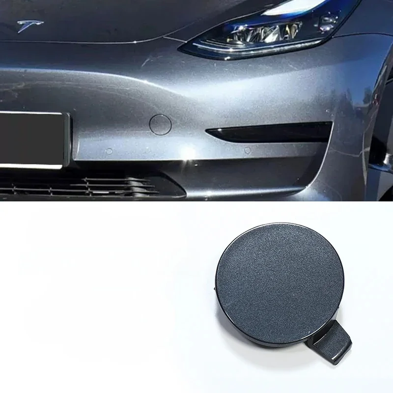 Auto Car Front Bumper Tow Hook Eye Cover Trim Trailer Cap Plug for Tesla Model 3 Automobiles Parts Accessories Gray