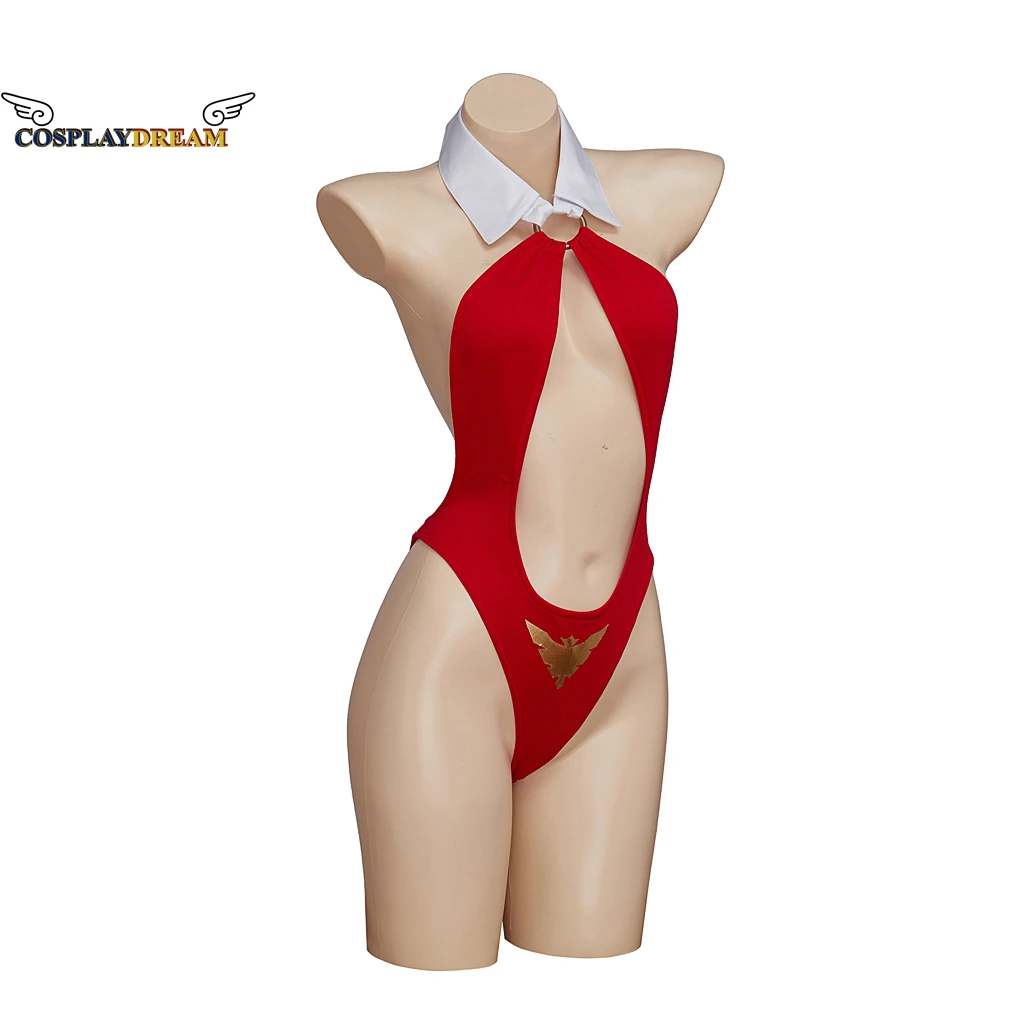 Anime Vampirella Cosplay Costume Sexy Hollow Backless Jumpsuit Lingerie Uniform The Vampire Queen of Hell Costume Red Devil Suit