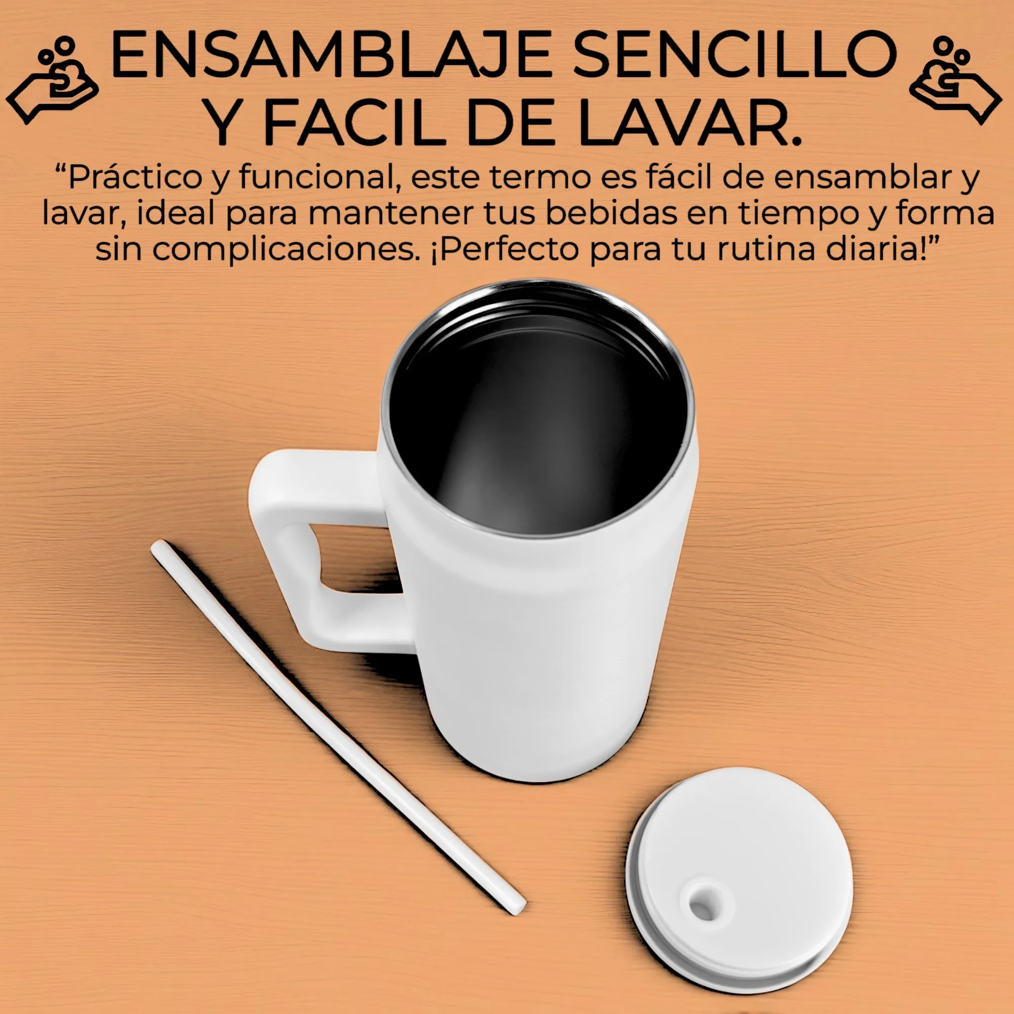 ترمس كبير من الفولاذ المقاوم للصدأ، Kta-82، كوب حراري من الفولاذ المقاوم للصدأ، كوب بغطاء معزول وقش، بهلوان بتصميم ممتاز، زجاجة معزولة. #3