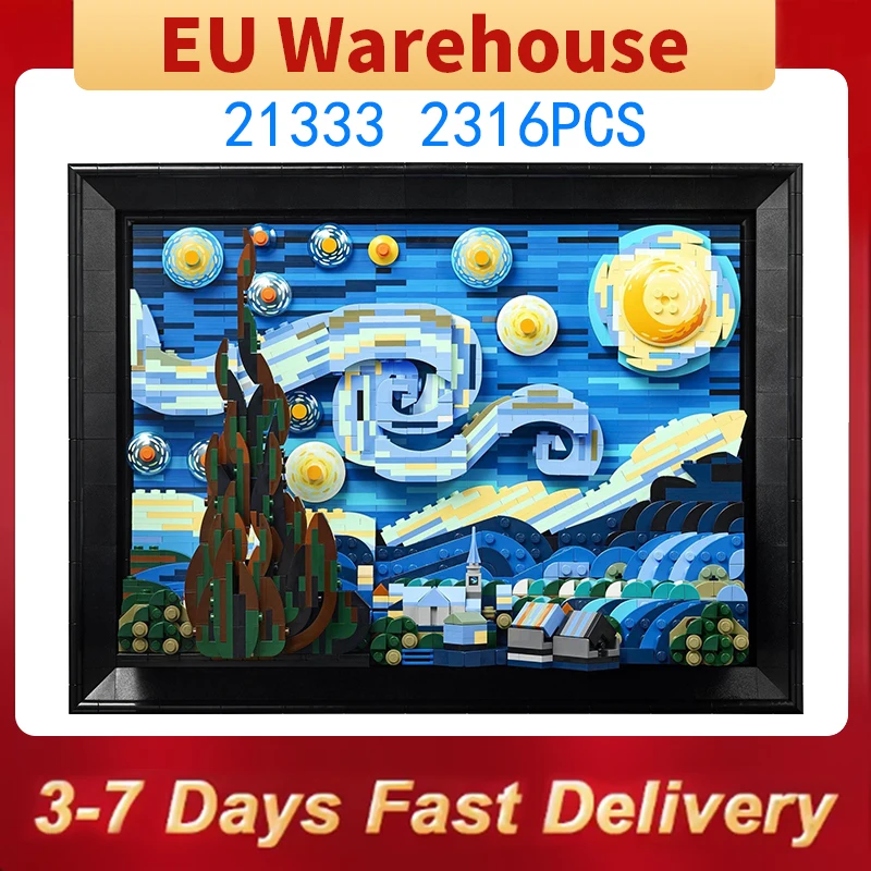 2316 pièces peinture de nuit blocs de construction bricolage décoration brique jouet enfants adultes cadeau d'anniversaire de noël Compatible avec l'ensemble 21333